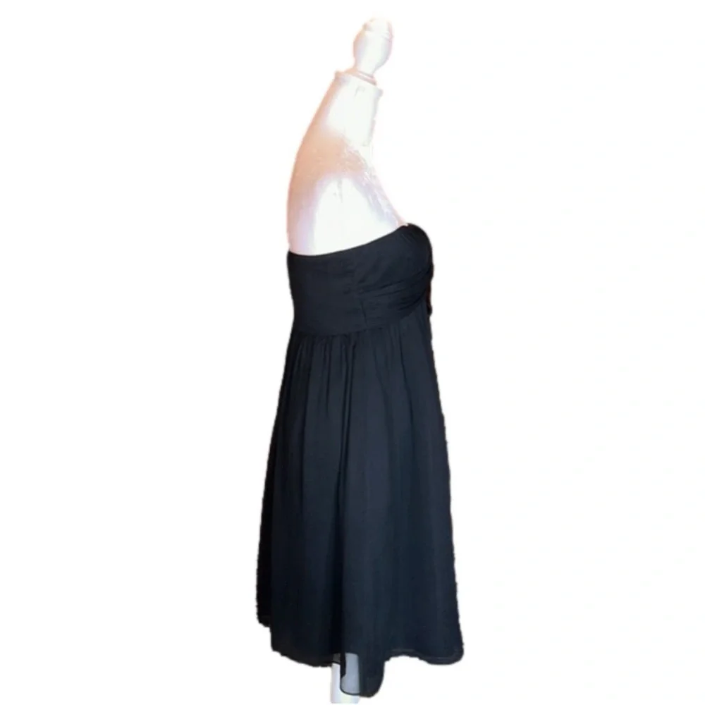 J. CREW 100% Silk Black Chiffon Strapless 